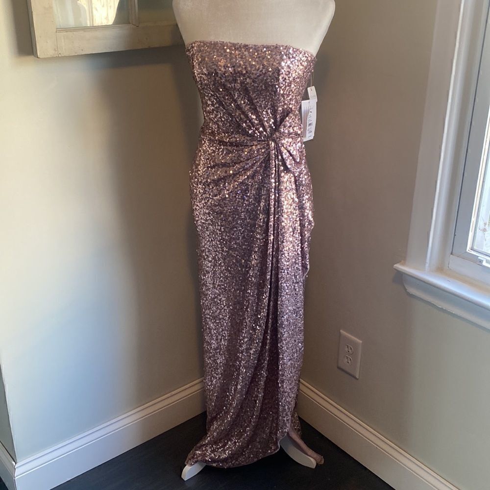 AIDAN by Aidan Mattox Sequin Strapless Column Gown NWT